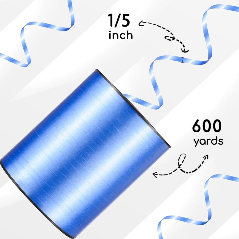 Apeseek 600 Yards Blue Curling Ribbon 1/5‘’ Blue Balloon String with Spool, Thin Balloon Ribbon for Gift Wrapping Crafts Birthday Christmas Baby Shower Halloween Florist - Image 2